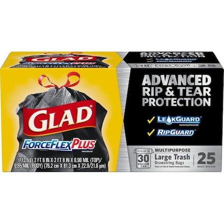 Clorox 30 gal Trash Bags, Large, Black 70359